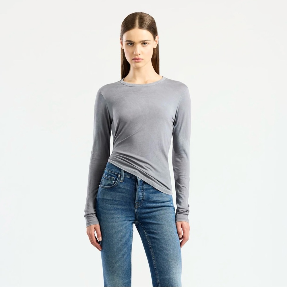 Cotton Citizen Light Gray Ribbed Tee NWT